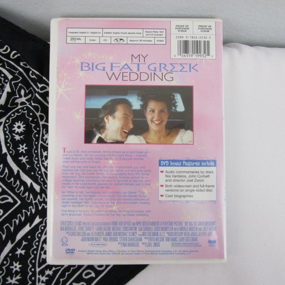 My Big Fat Greek Wedding DVD Nia Vardalos, John Corbett, Lane Kazan - Picture 3 of 5